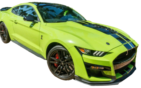 A green sports car.